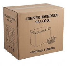 Arca-Freezer Horizontal Sea Cool – Prata Metálico com Tampo Cego