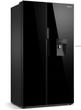 Geladeira Side by Side Husky Black Glass – Duas Portas com Dispenser de Água e Painel Digital