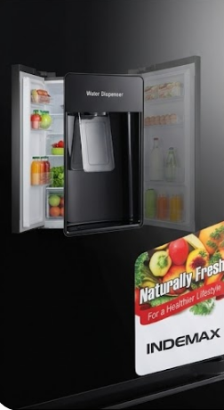 Geladeira-Frigorífico Combinado Indemax Black Glass 2 Portas (Com Dispensador de Água)