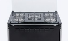 Fogão a Gás Indemax 5 Queimadores Inox com Mesa de Vidro e Queimador Tripla Chama