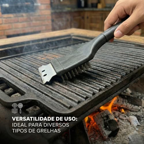 Escova Para Grelhas Churrasco com Cerdas Aço 44 cm-Tramontina - Image 7